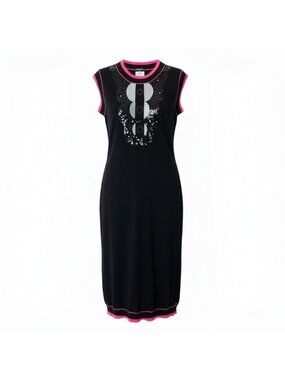 Chanel C Cashmere Knit Dress Sequin